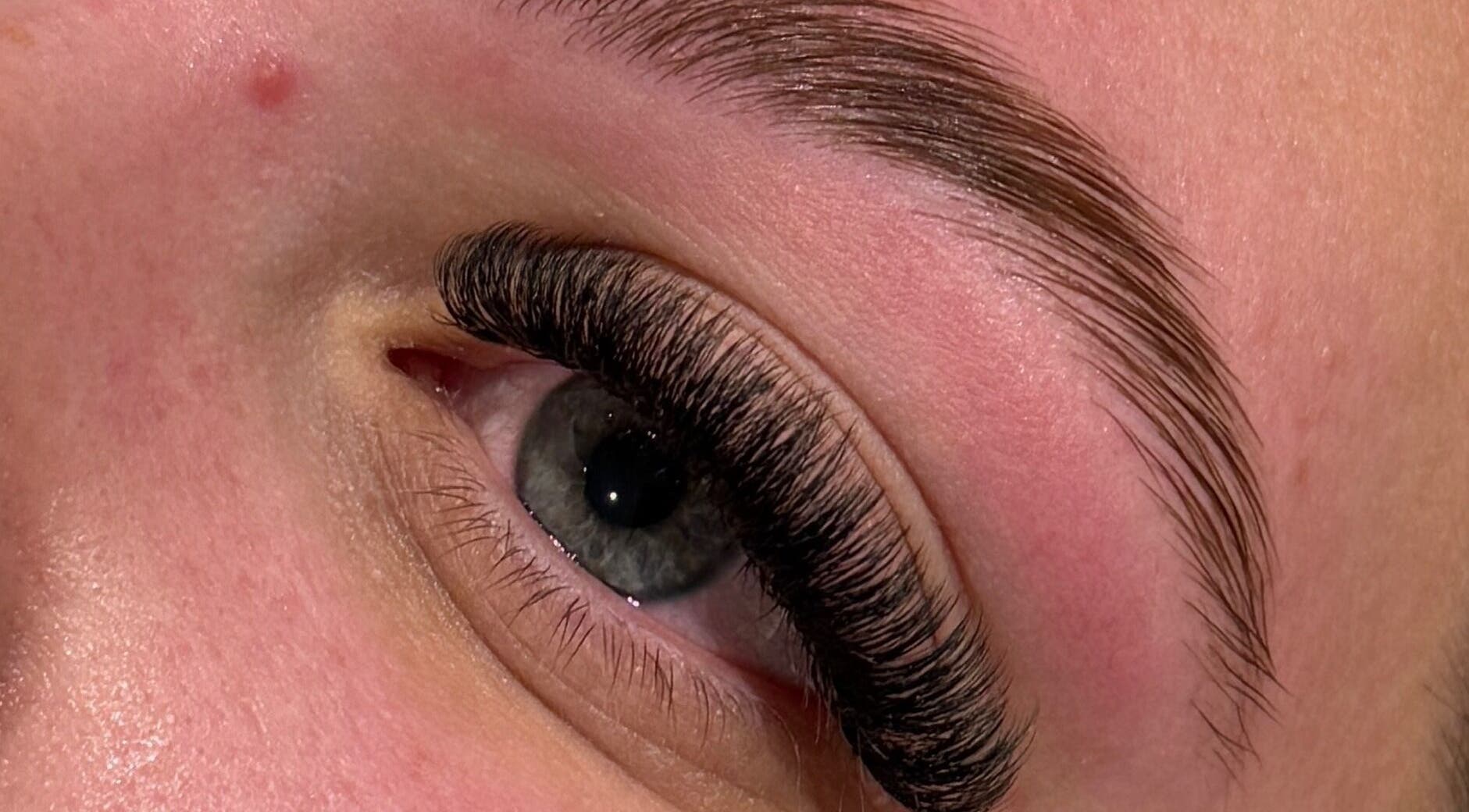 Close-up of expertly done eyelash extensions at Home Of Beauty By Holly- Donington, Donington, England, GB.