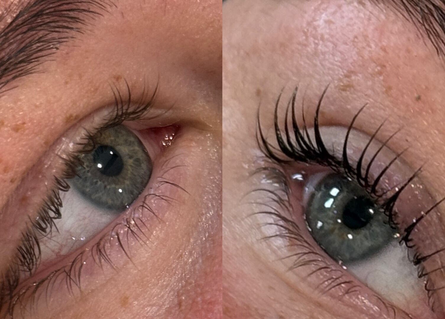 Eyelash enhancement at Home Of Beauty By Holly- Donington, Donington, England, GB. Before and after results.