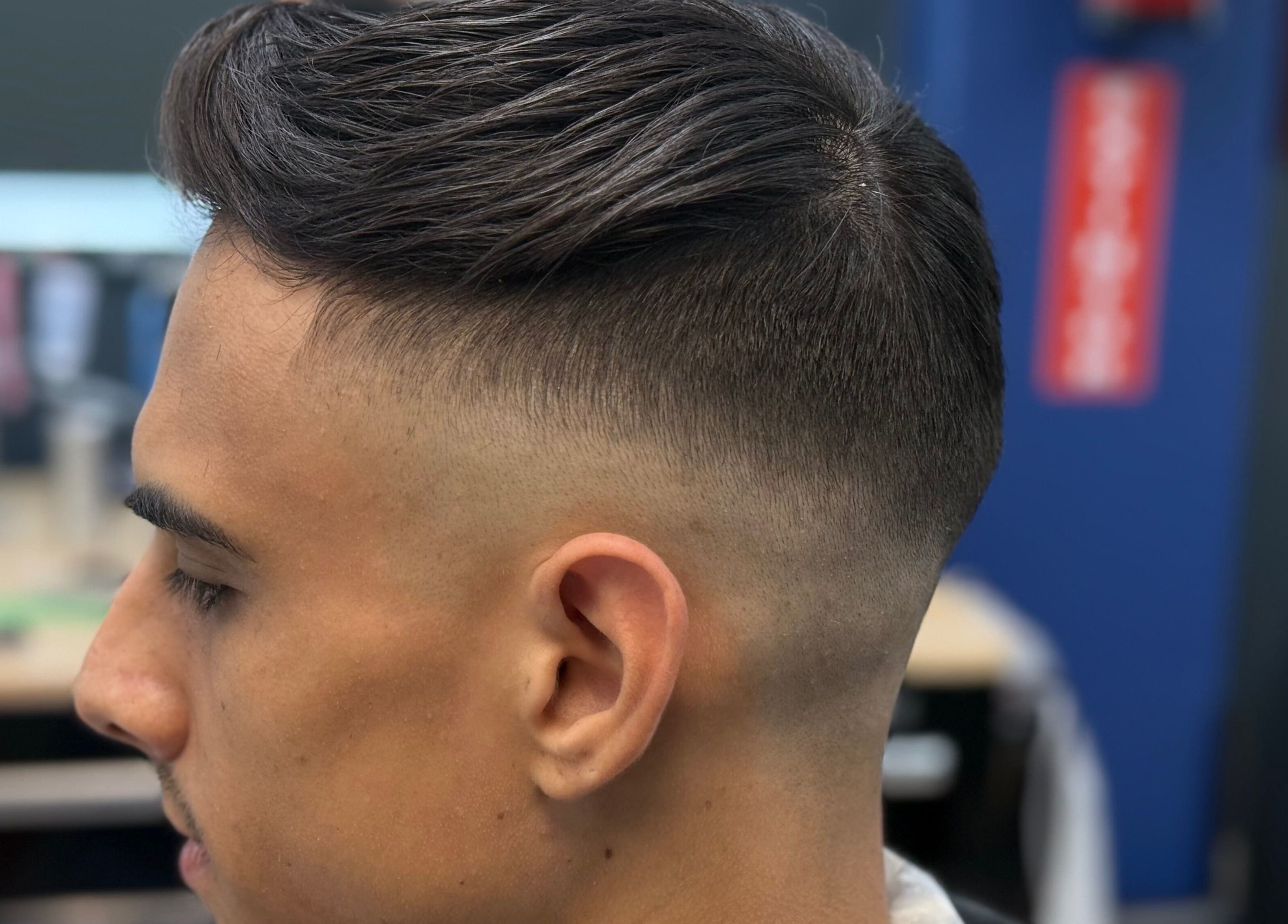 Close-up of a sleek fade haircut at Polanco Barber, Humacao, Humacao, PR.