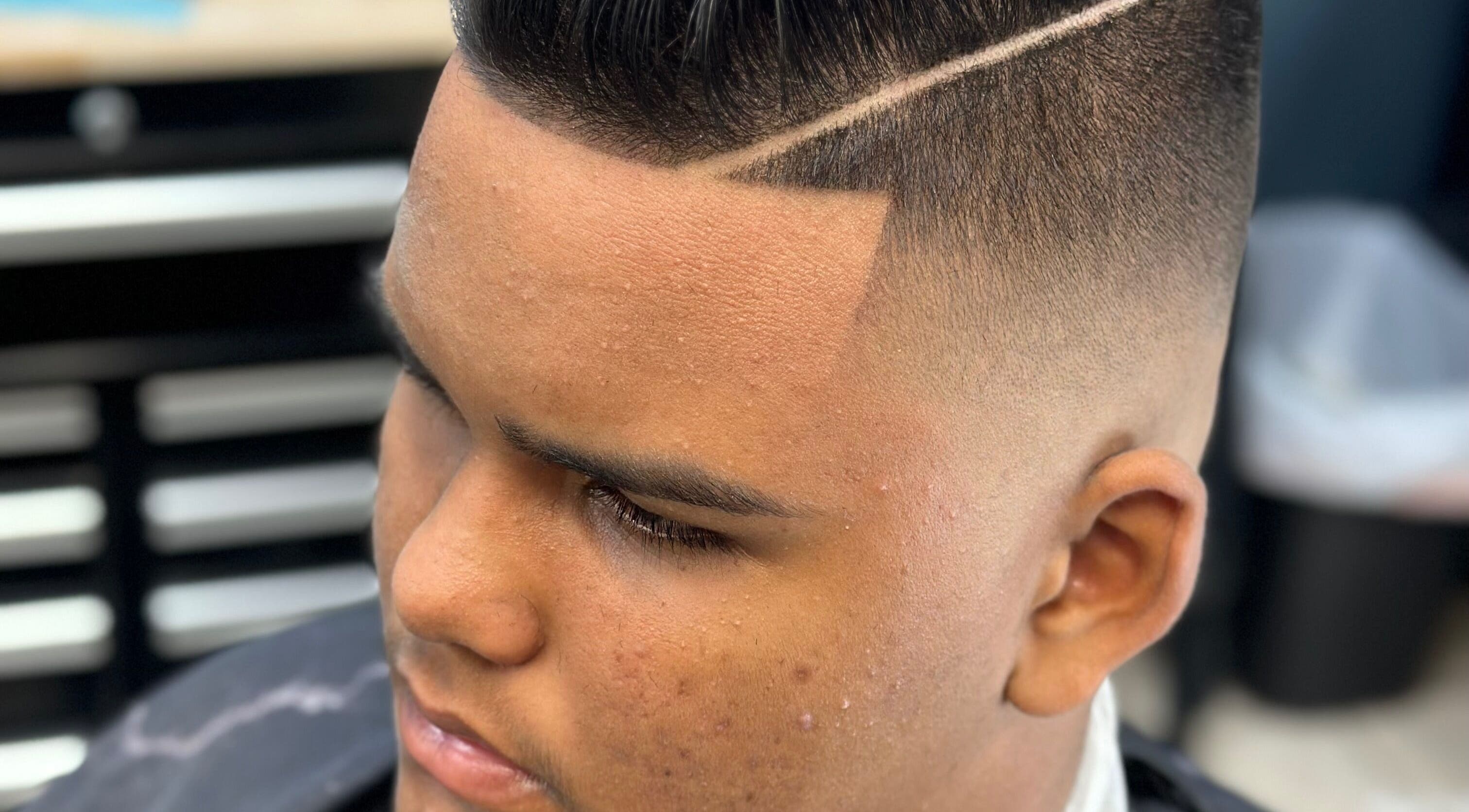 Close-up of a precise haircut at Polanco Barber, Humacao, Humacao, PR, showcasing expert styling.