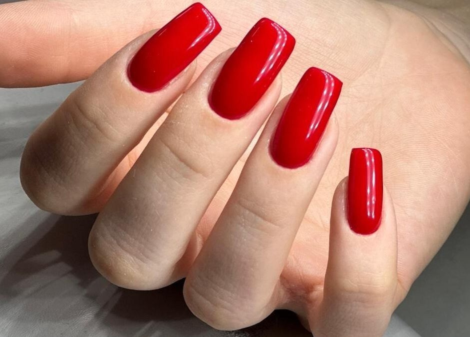 Stunning red manicure at Bombshell Nail, Hair & Beauty Bar Malta, Tas-sliema, MT.