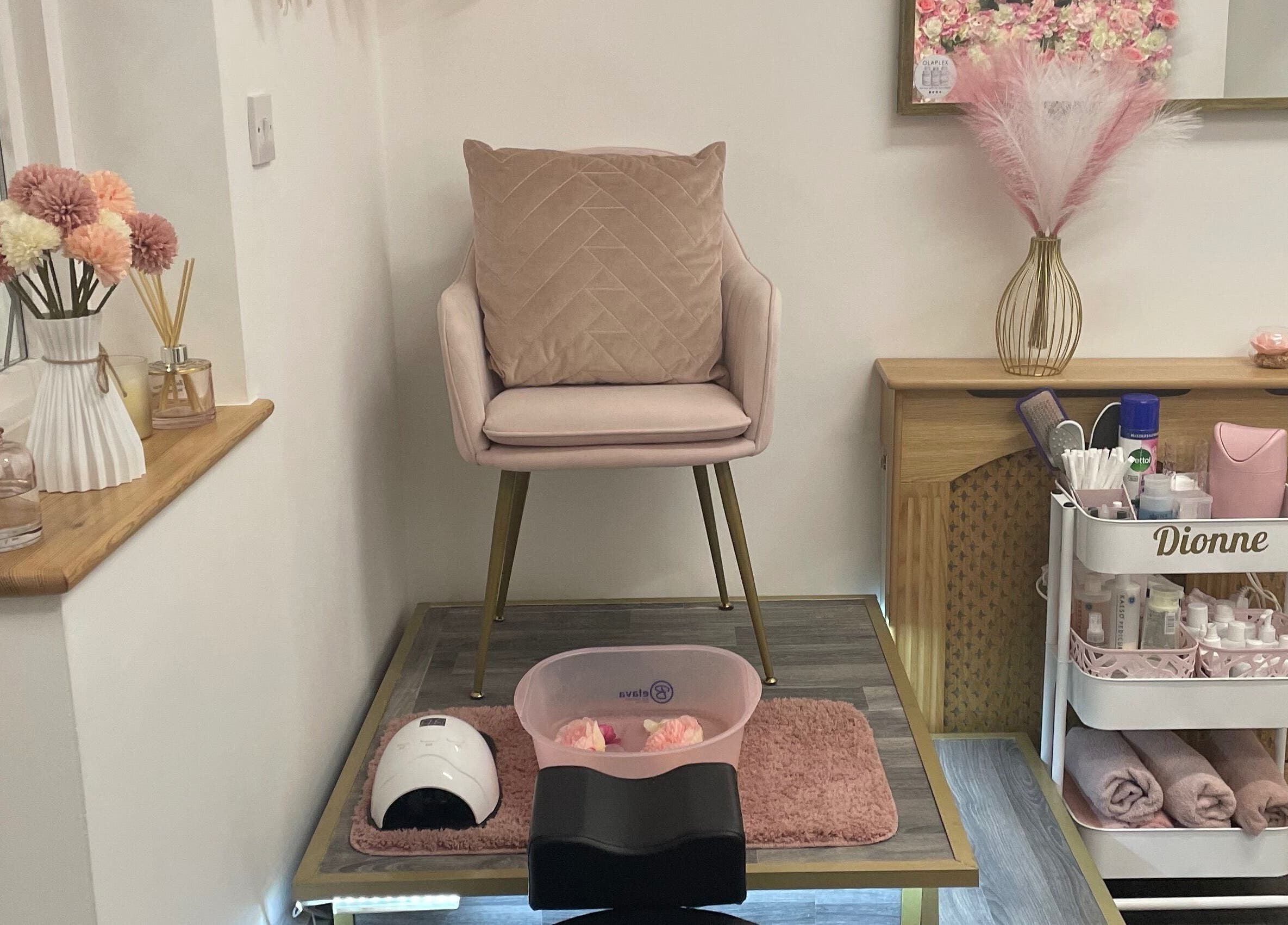 Elegant nail treatment area at Beautify Salon and Training Academy, Broadstairs, England, GB.