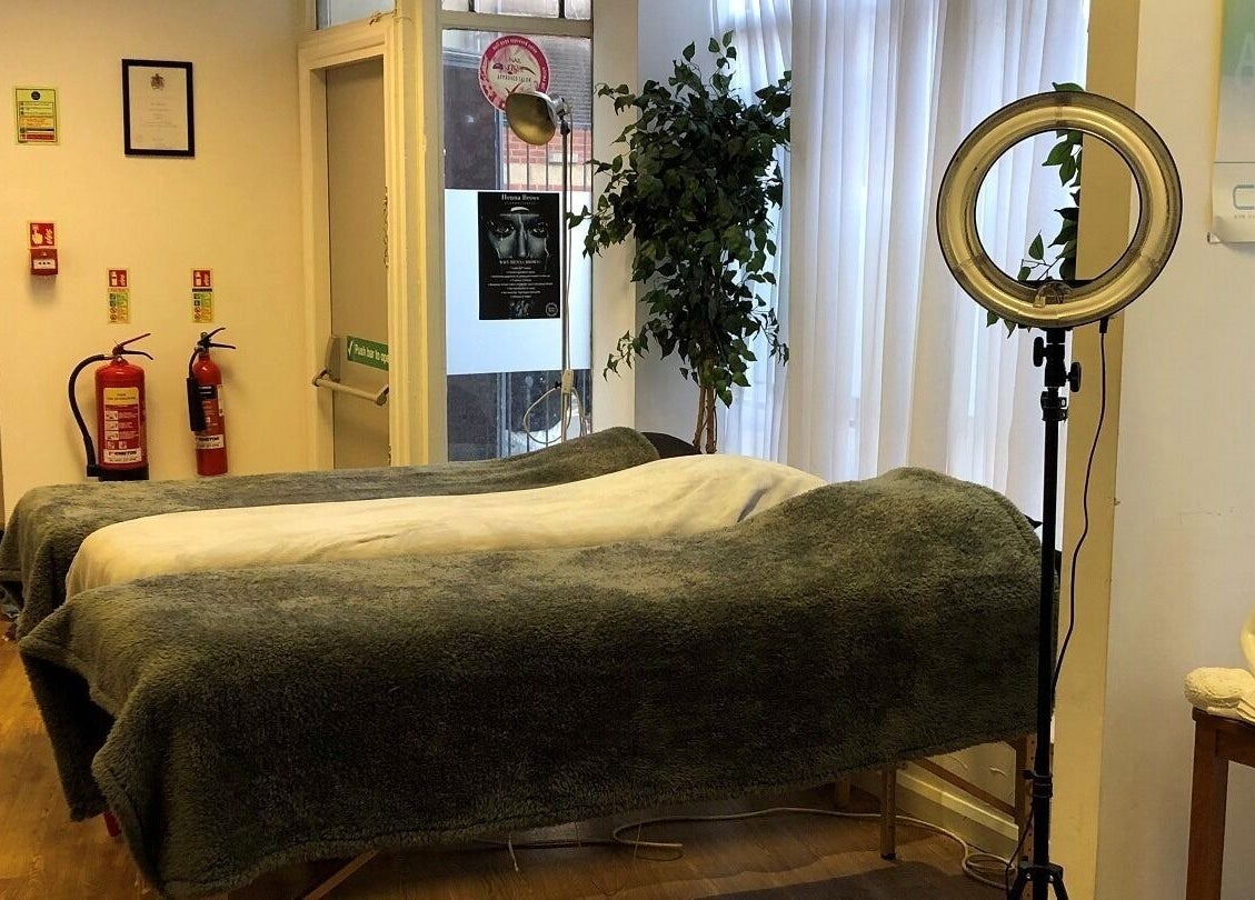 Serene spa room at Bay Beauty Academy, Whitley Bay, England, GB, featuring cozy treatment beds and peaceful decor.