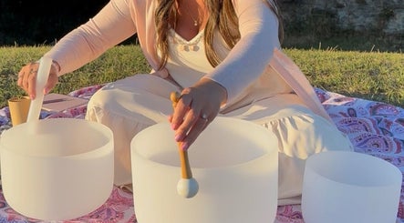 Meditation session with crystal bowls at CALM with Clare, Connah's Quay, Wales, GB promotes wellness and tranquility.