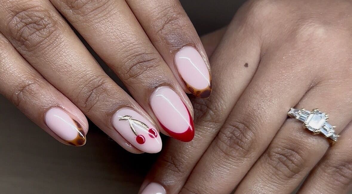 Elegant nail art with cherries at The Cove - New Plymouth, New Plymouth, Taranaki, NZ