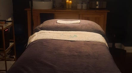 Cozy massage table setup at Renew Beauty Studio, Bangor, Northern Ireland, GB.