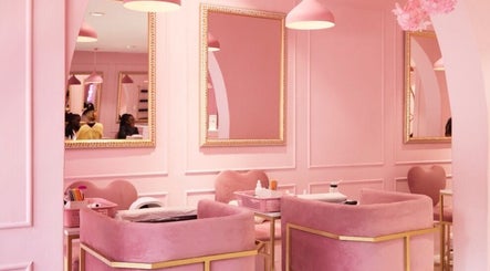 Chic pink interior at BOA Beauty Bar - Mall Of The South, Alberton, Gauteng, ZA.