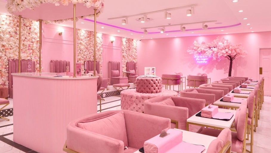 Elegant pink interior of BOA Beauty Bar Westlake in Cape Town, Western Cape, ZA, exuding luxury and style.