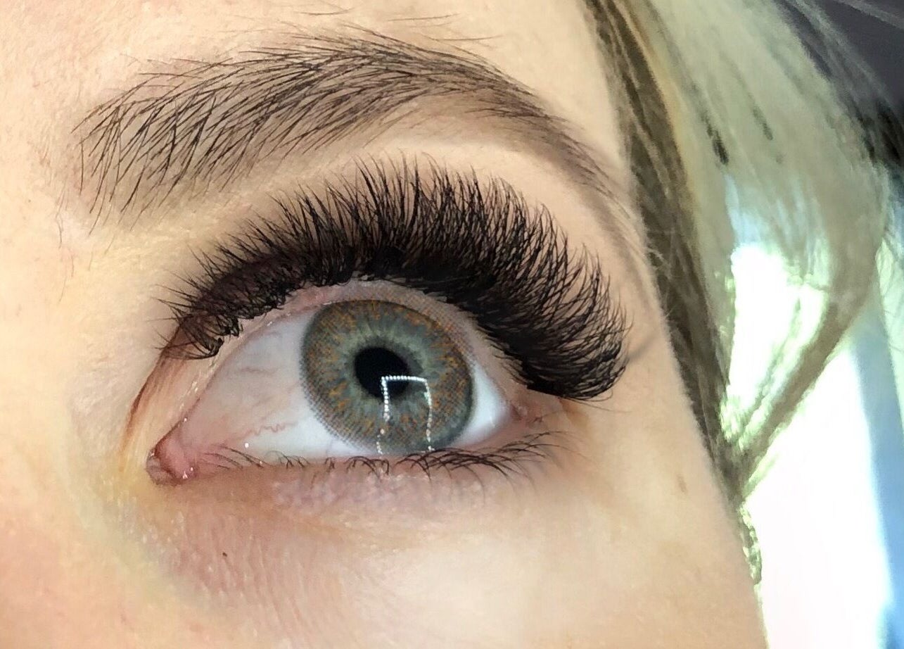 Close-up of lush eyelash extensions at SanaLash Lash Extensions in Byford, Western Australia, AU.