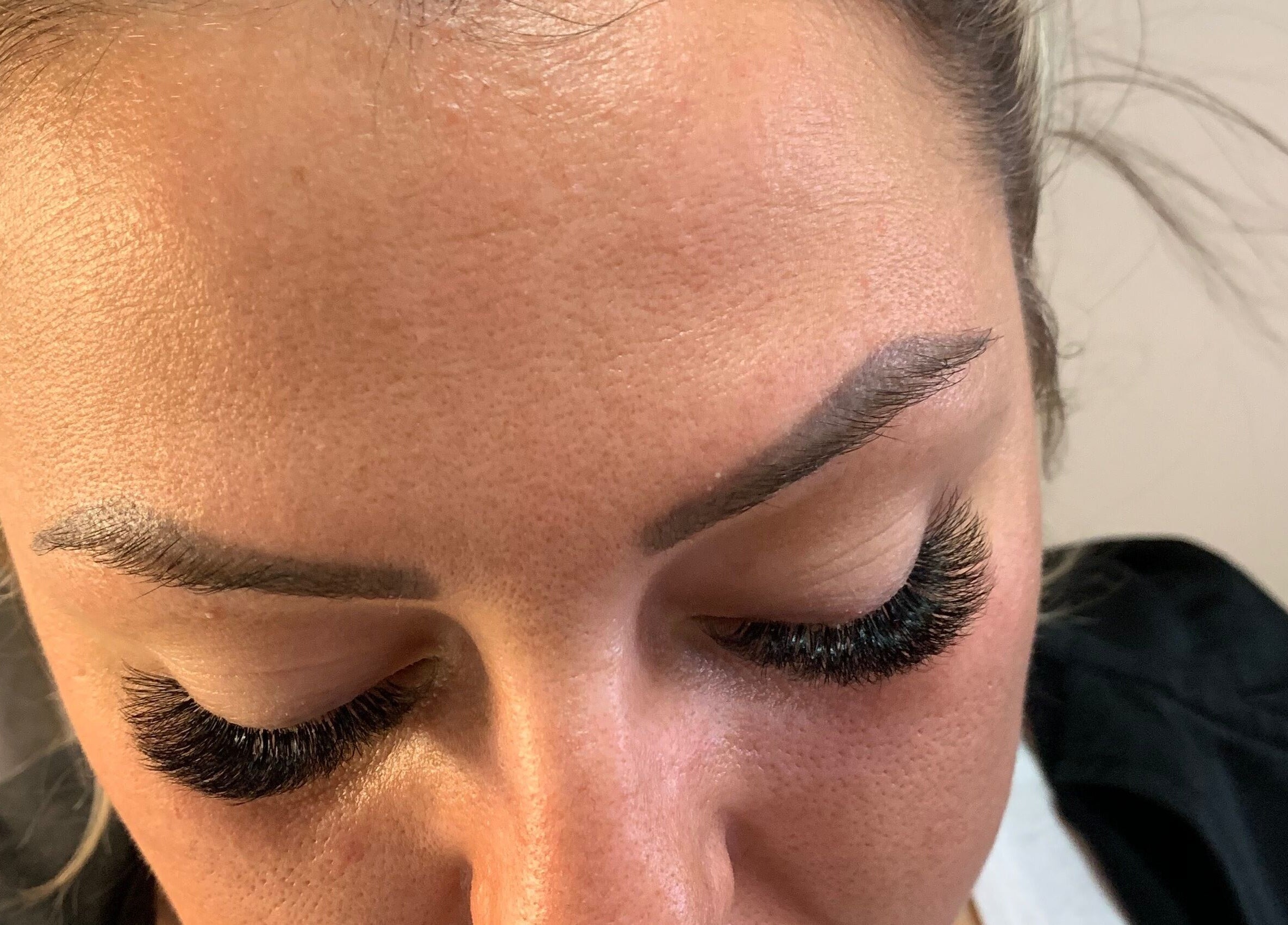Close-up of lash extensions at SanaLash Lash Extensions, Byford, Western Australia, AU.