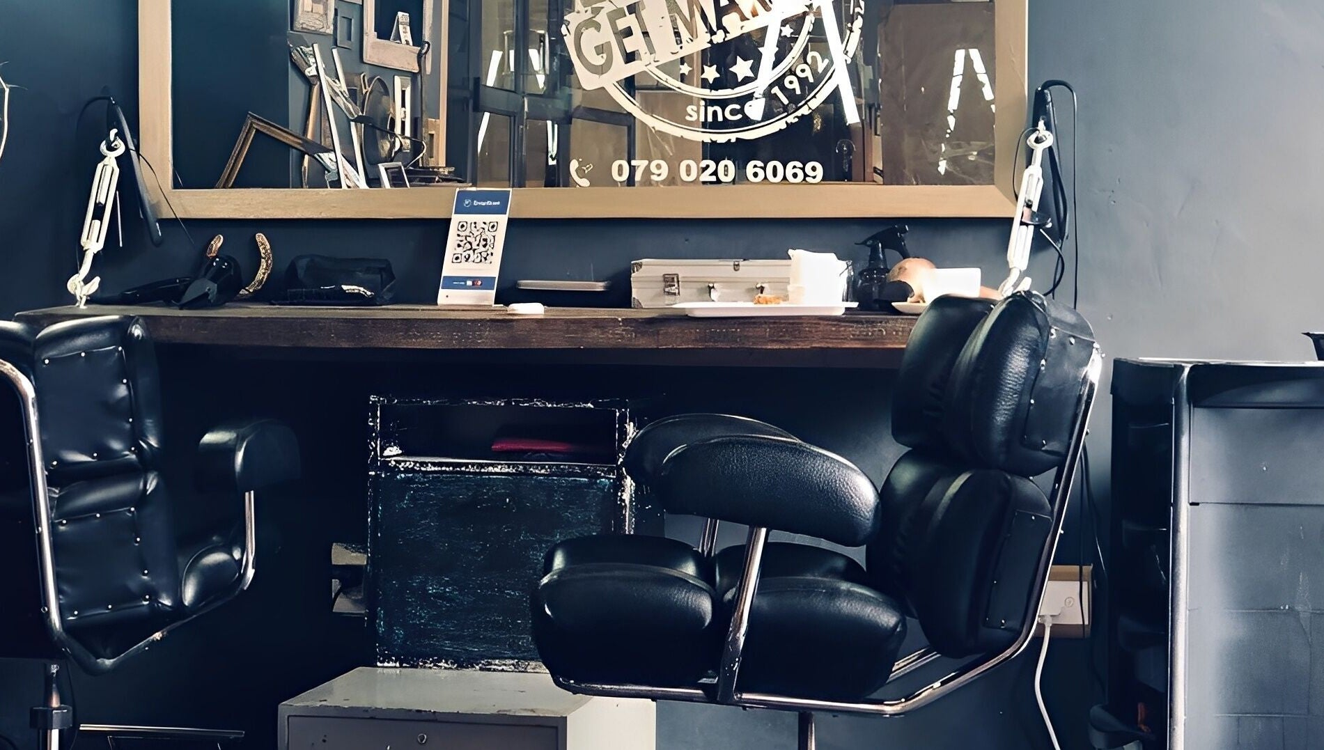 Modern salon chairs at Get Marked by Mark, Cape Town, Western Cape, ZA. Sleek, inviting ambiance.