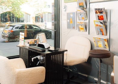 Relaxing seating at Perception London - Hair & Nail Salon, located in London, England, GB.