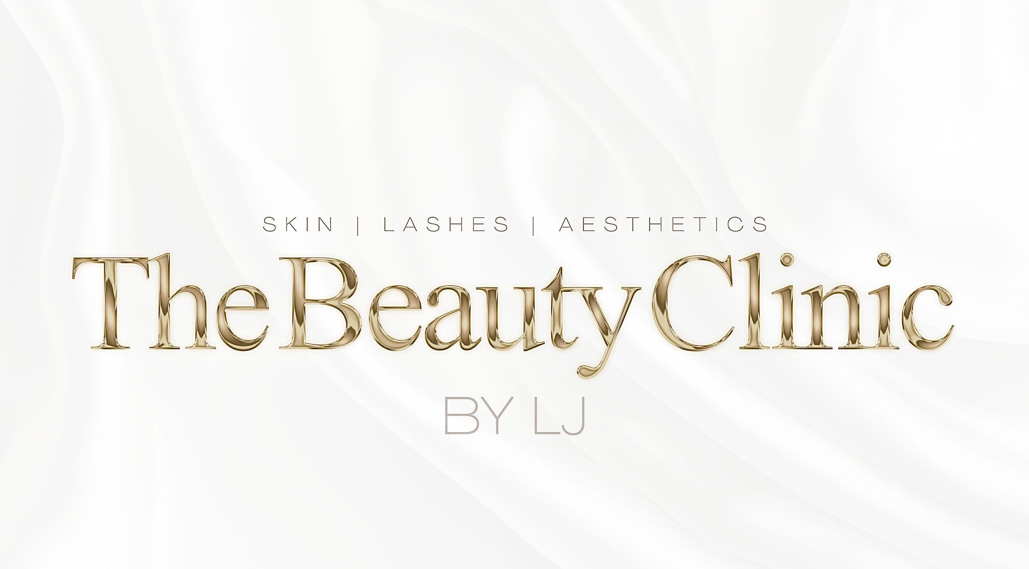 The Beauty Clinic logo in elegant gold font, located in Bedford, England, GB.