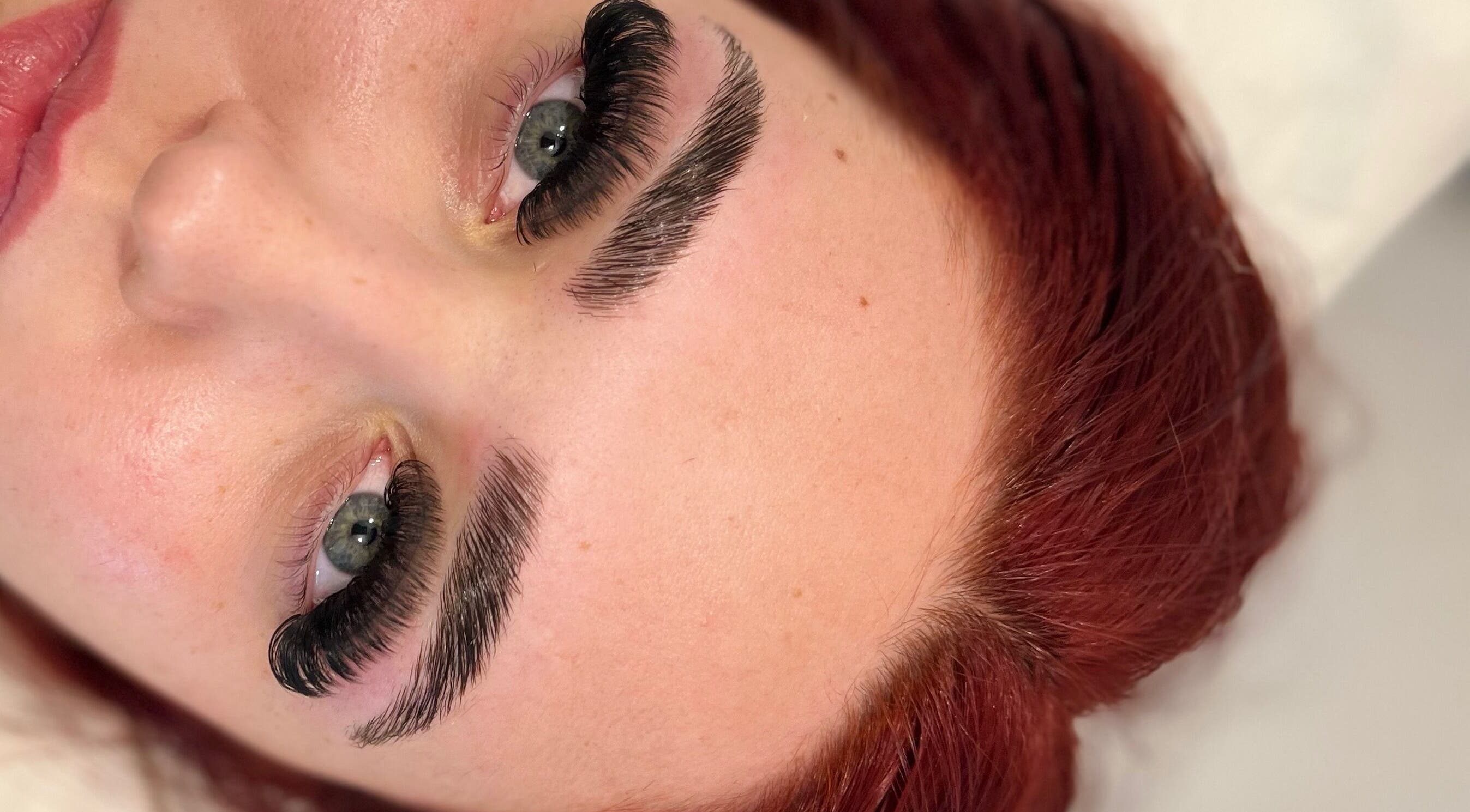 Close-up of enhanced lashes at The Beauty Clinic, Bedford, England, GB showcasing expert eyelash extensions.