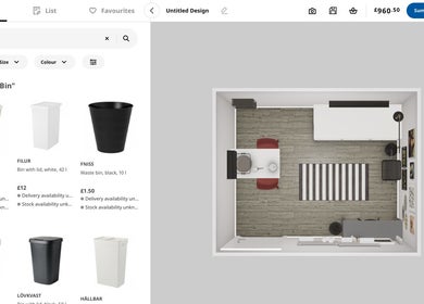 Top view of modern room layout at Pixy Beauty, Stafford, England, GB. Room features sleek design with striped rug.