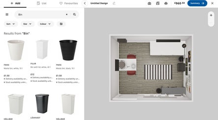 Top view of modern room layout at Pixy Beauty, Stafford, England, GB. Room features sleek design with striped rug.