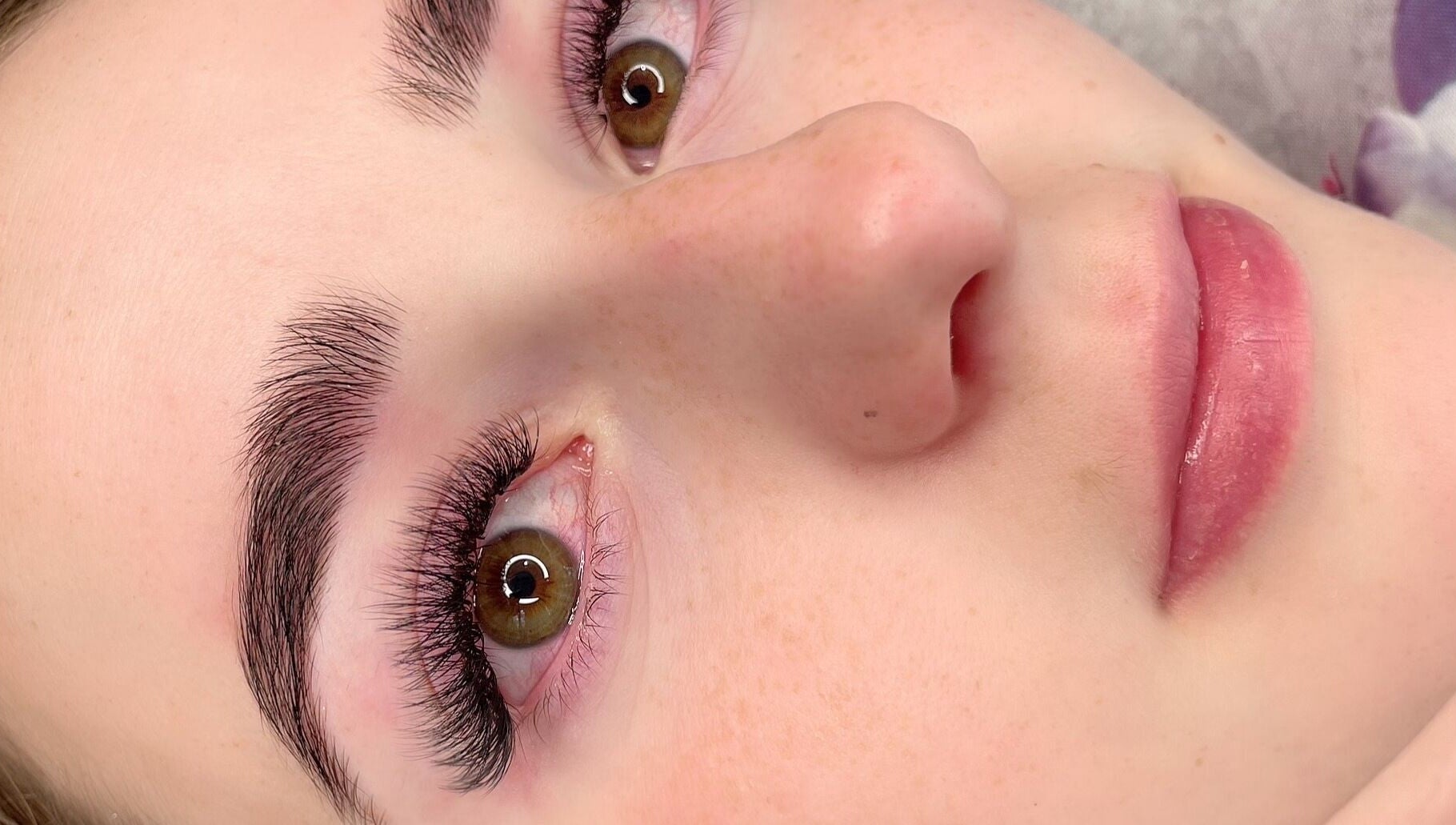 Close-up of expertly done lashes at Talent Lashes, Johannesburg, Gauteng, ZA. Perfectly shaped and voluminous.