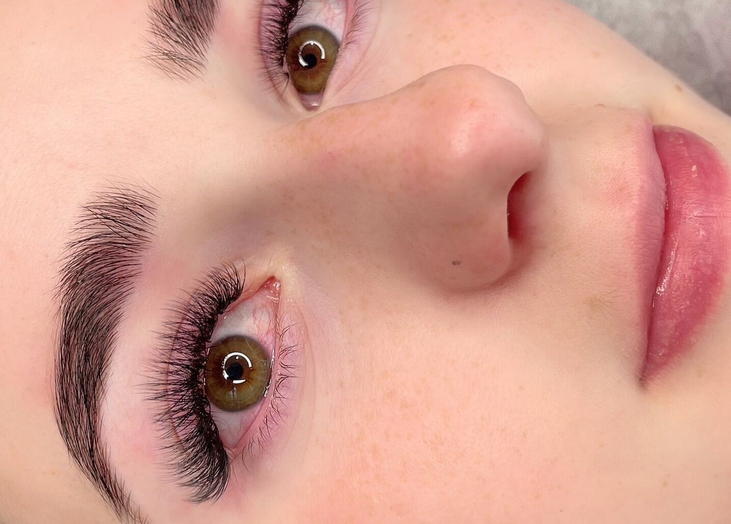 Close-up of expertly done lashes at Talent Lashes, Johannesburg, Gauteng, ZA. Perfectly shaped and voluminous.