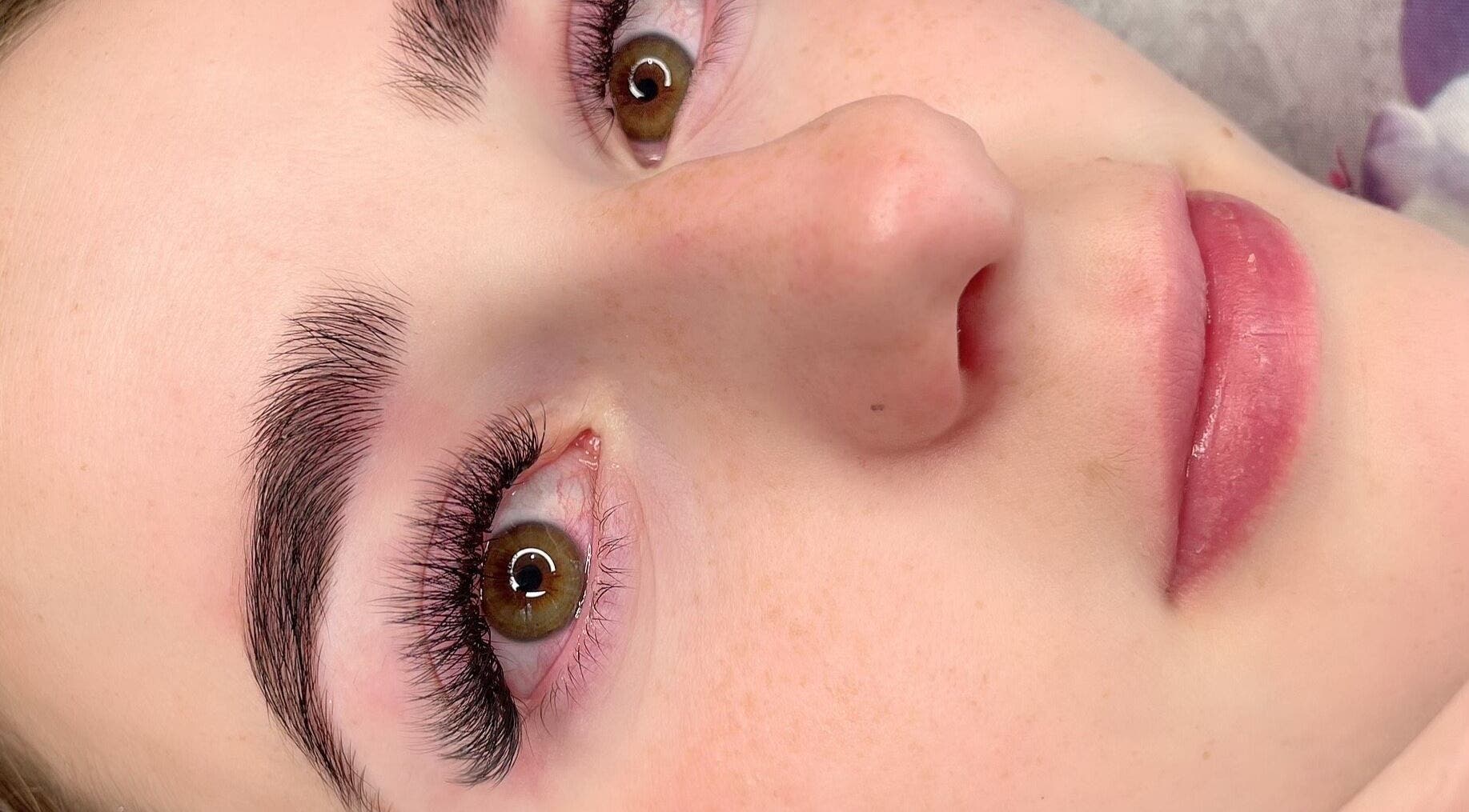 Close-up of expertly done lashes at Talent Lashes, Johannesburg, Gauteng, ZA. Perfectly shaped and voluminous.