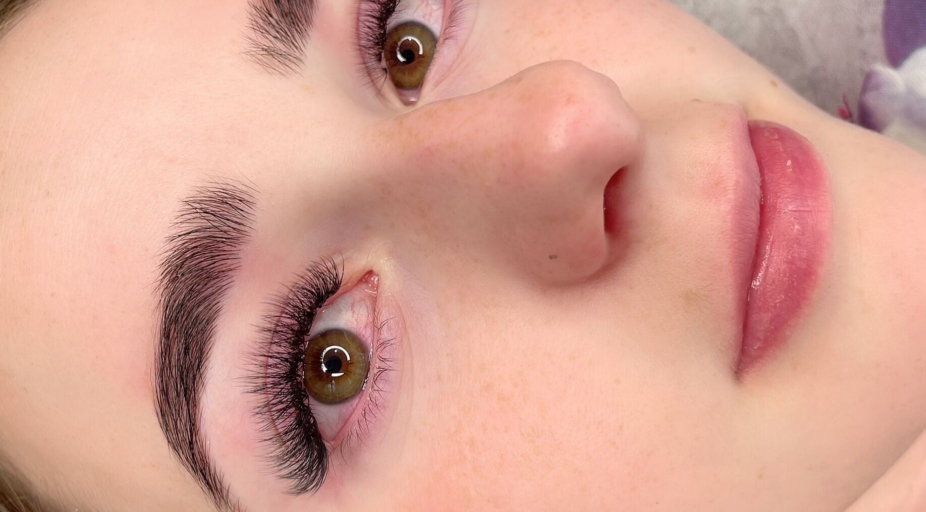 Close-up of expertly done lashes at Talent Lashes, Johannesburg, Gauteng, ZA. Perfectly shaped and voluminous.