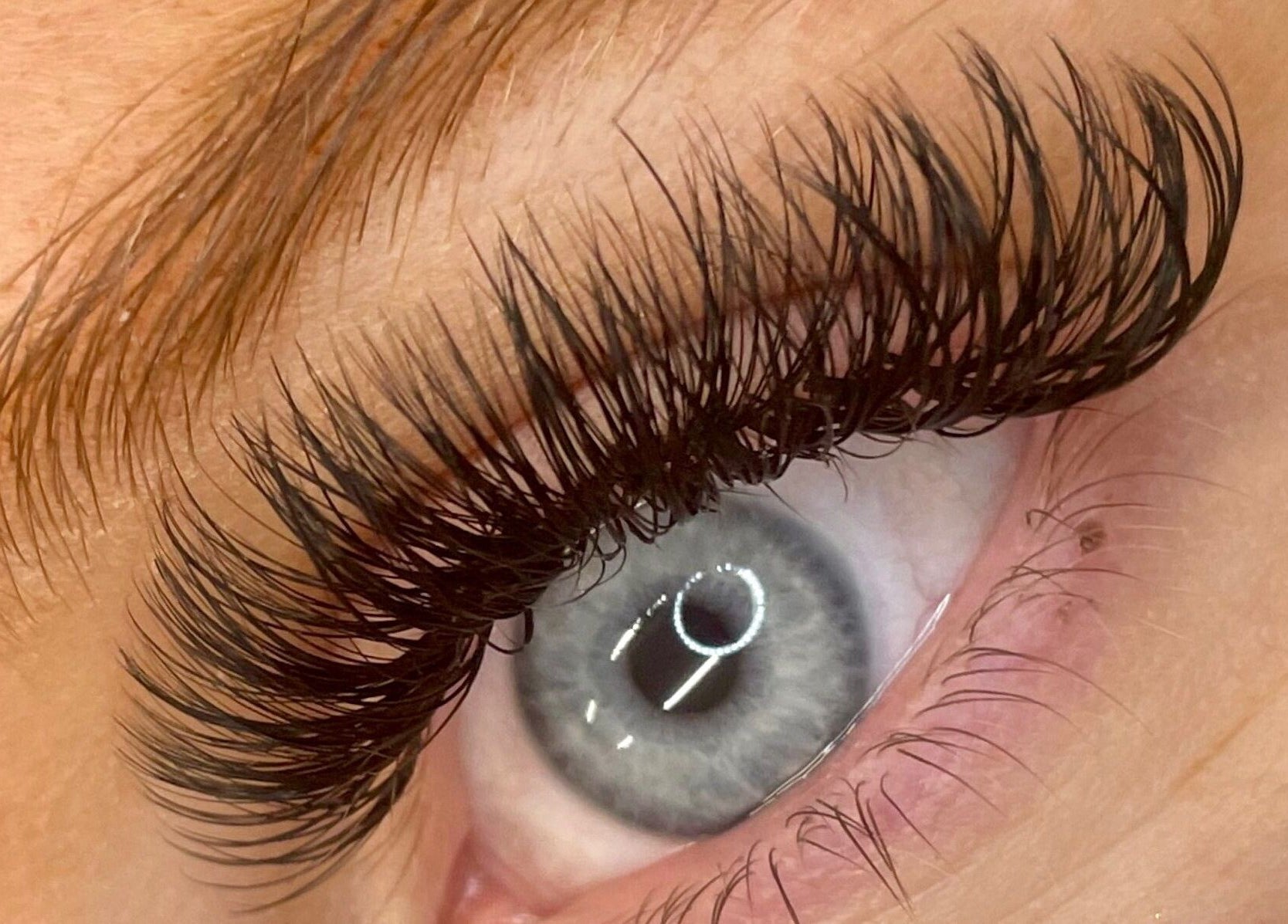 Close-up of eyelash extension at Mediskin - Liverpool, Prescot, England, GB highlighting detailed lash work.