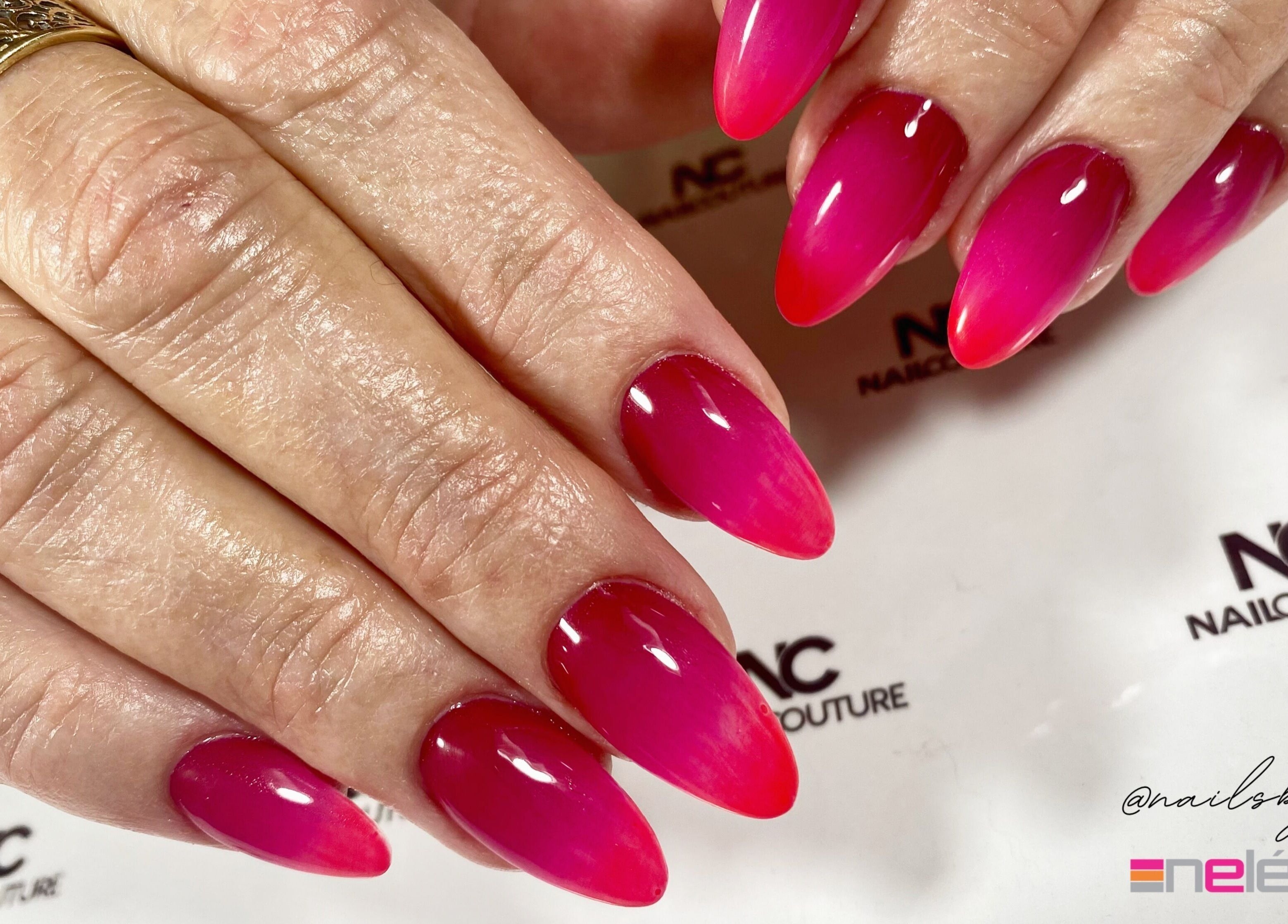 Stylish pink ombre nails at Nails By Dom in Benoni, Gauteng, ZA. Perfect blend of elegance and trendiness.