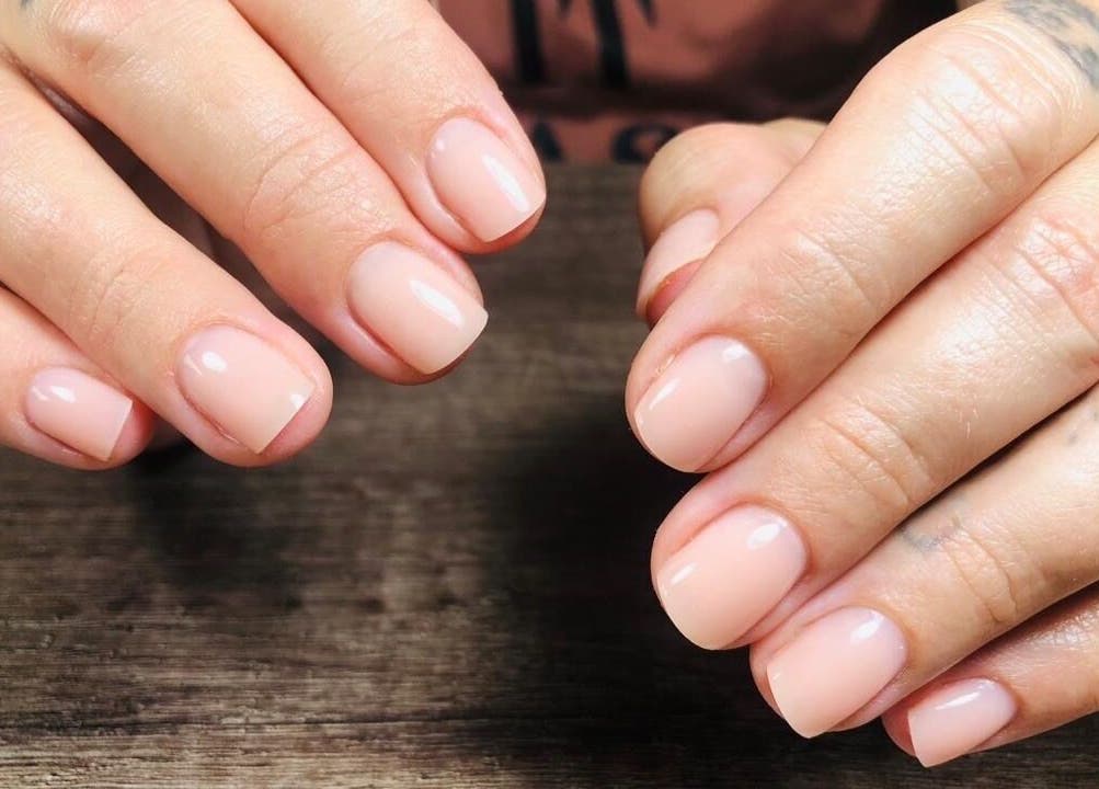 Elegant nude manicure at Nails By Dom, Benoni, Gauteng, ZA.