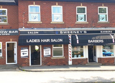 Front view of Sweeneys Catterick, a beauty salon and barbershop in Catterick Garrison, England, GB.