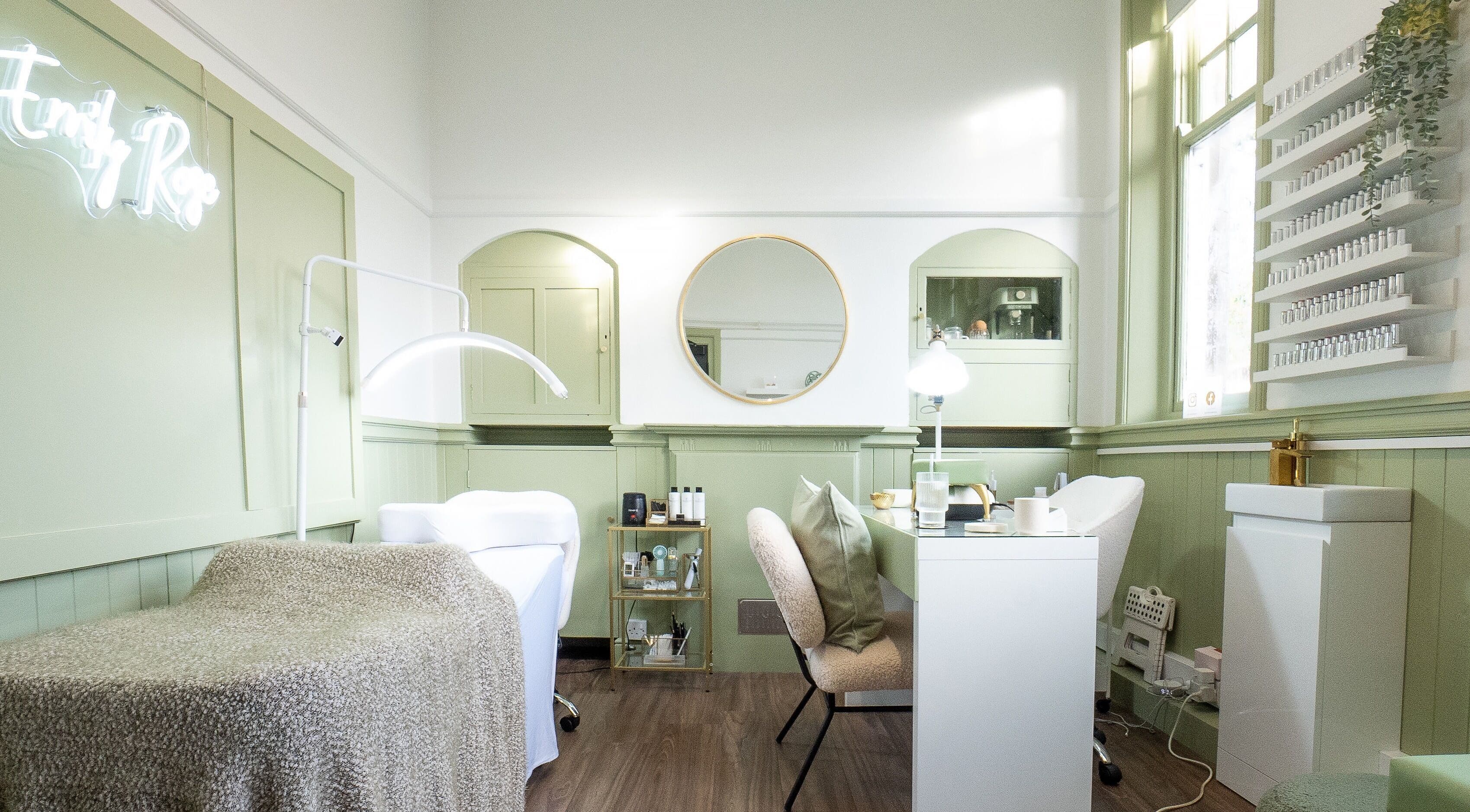 Modern treatment room at By Emily Rose Beauty, Scalby, England, GB with a cozy aesthetic.