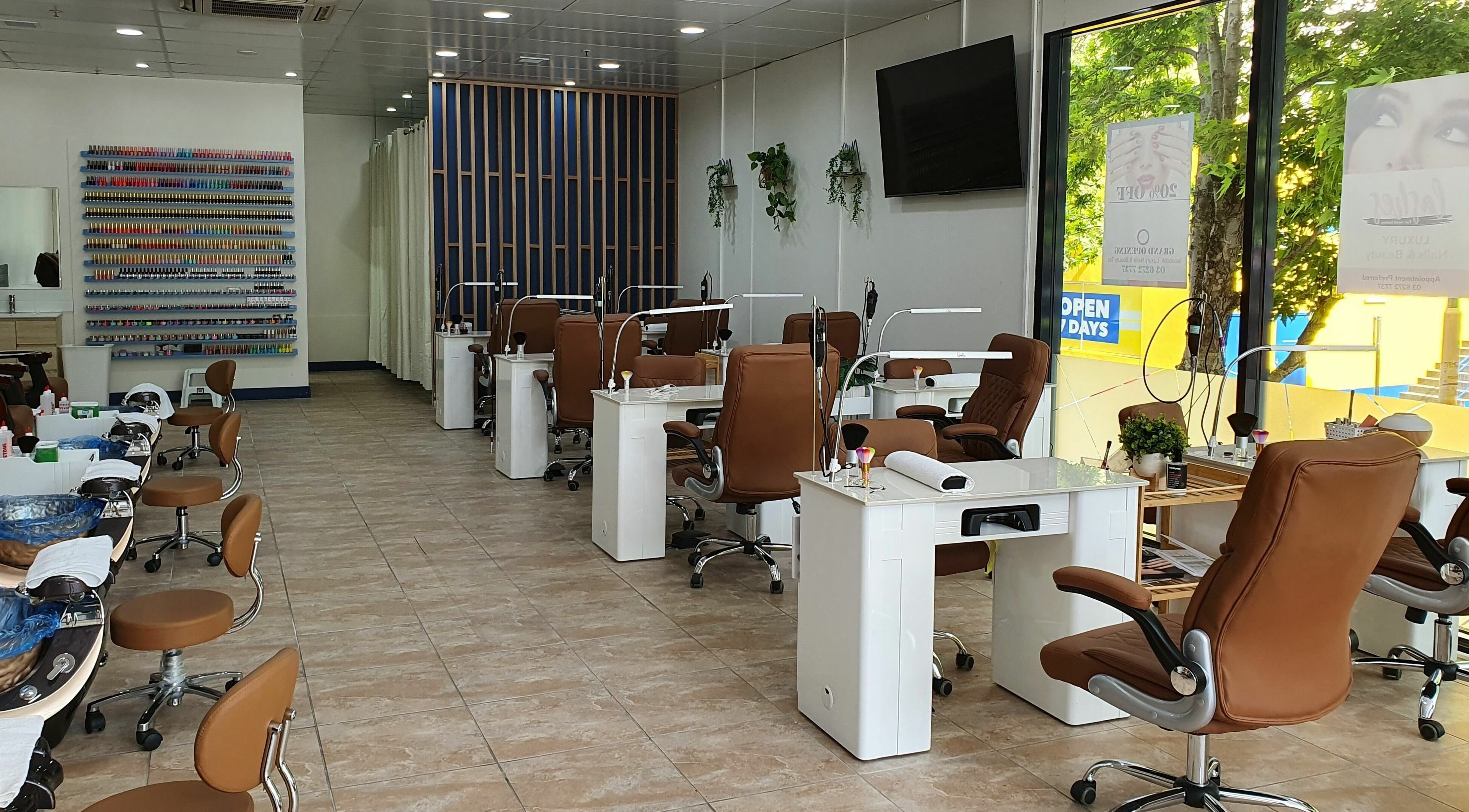 Spacious interior of Luxury Nails and Beauty Tas, Glenorchy, Tasmania, AU.