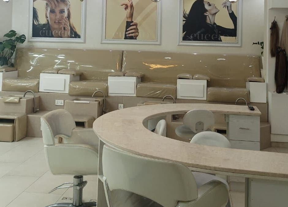 Luxurious pedicure station at House of Nails, Dubai Fairmont, AE. Perfect for a relaxing beauty experience.