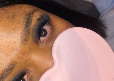 Close-up of dramatic lash extension at Official Lash Bandit, Bolton, England, GB.