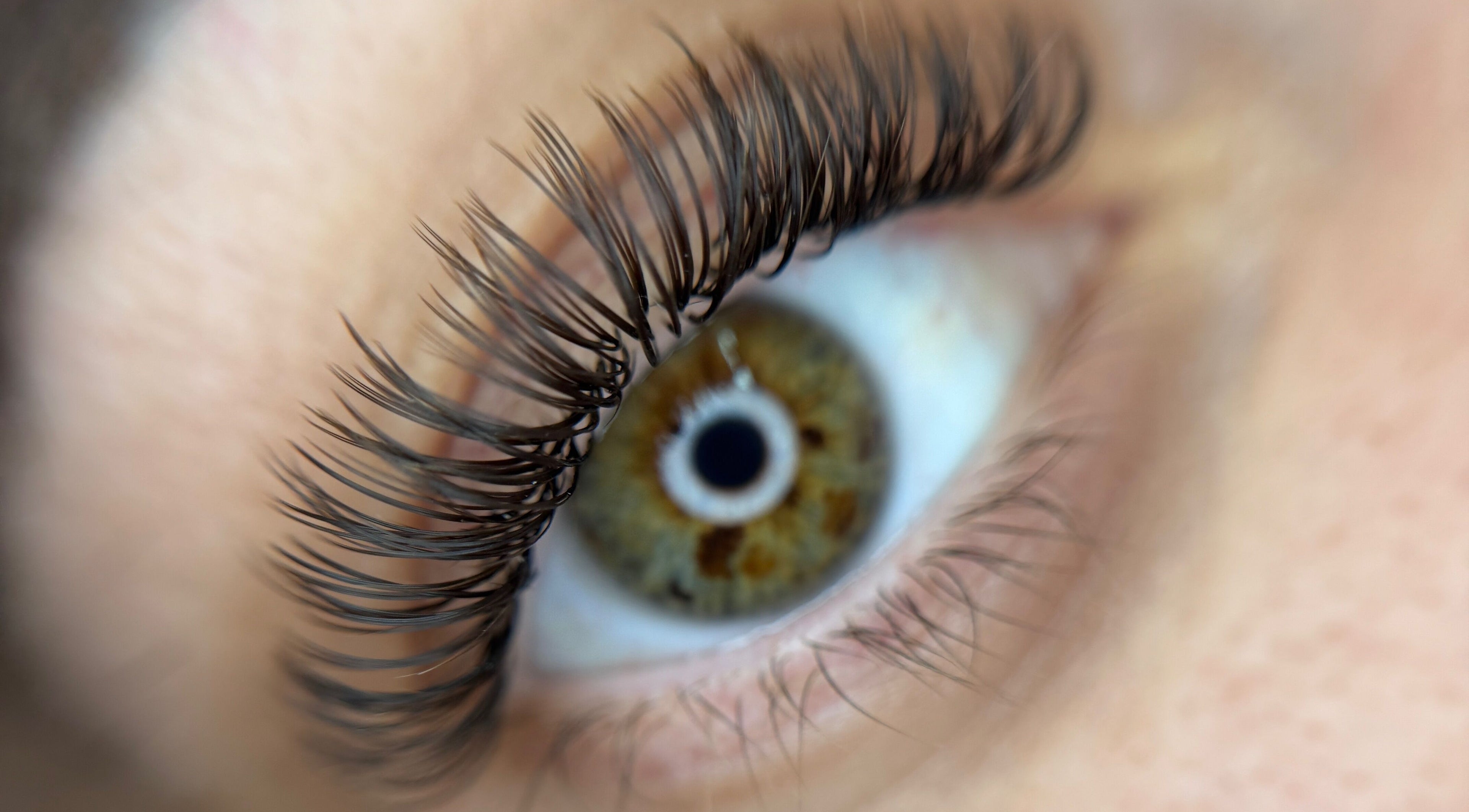 Close-up of glam eyelash extensions at Azure Lashes and Beauty, Paradise, South Australia, AU.