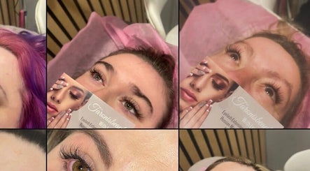 Close-up of clients with styled lashes at Taronisbeauty, Birmingham, England, GB.