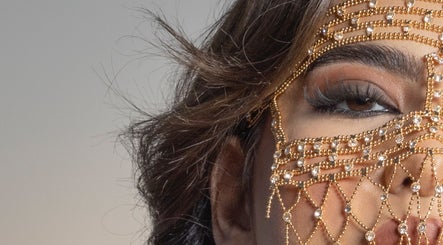 Close-up of ornate, beaded veil at Anora Beauty Studio, Riyadh, Riyadh Province, SA.