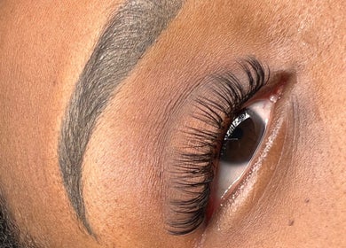 Close-up of expertly styled lashes at Anora Beauty Studio, Riyadh, Riyadh Province, SA.