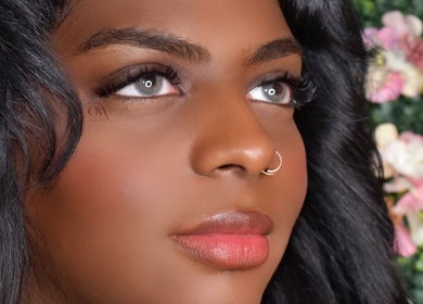 Close-up of a client with stunning makeup at Anora Beauty Studio, Riyadh, Riyadh Province, SA.