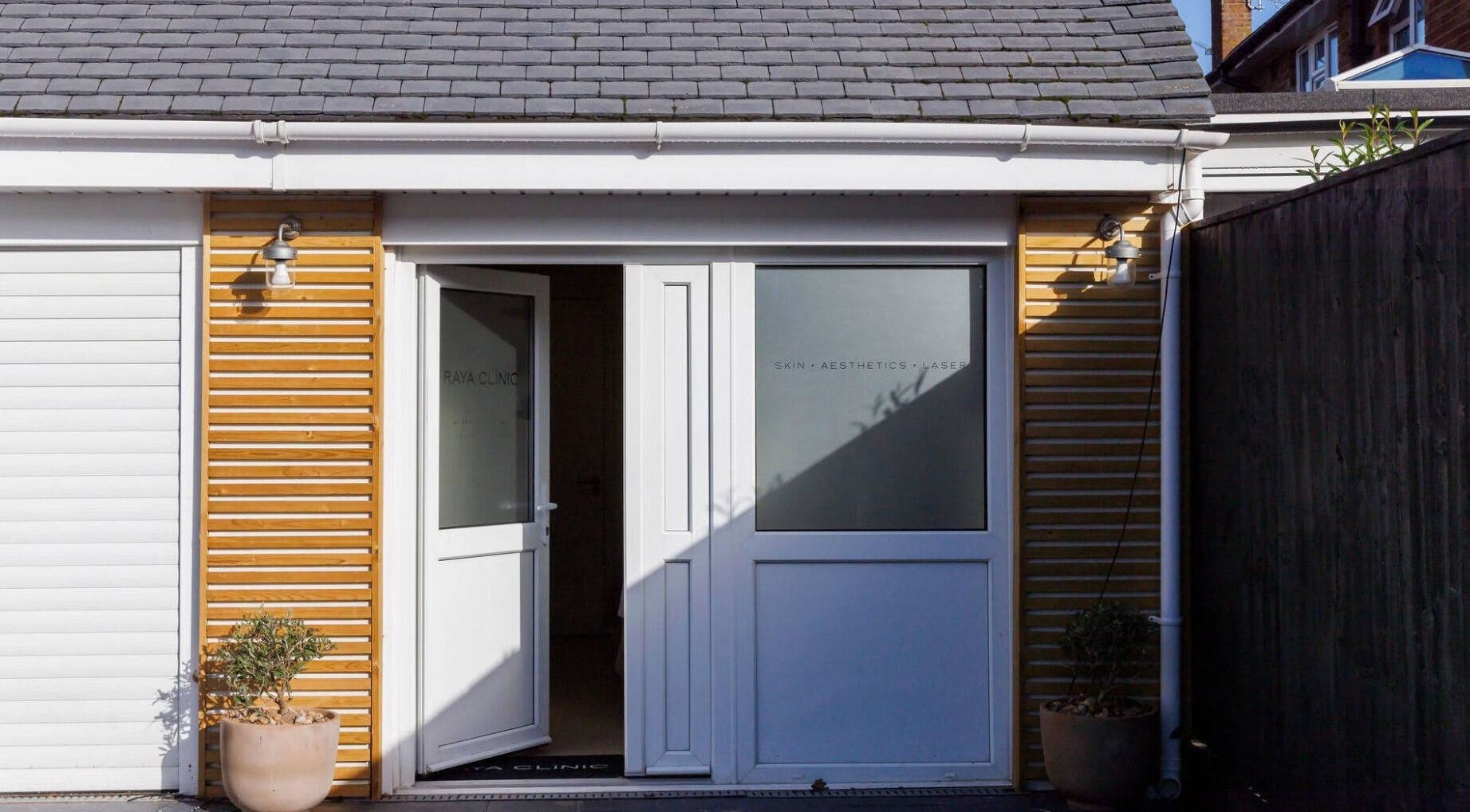 Front entrance of Raya Clinic - Skin, PMU & Aesthetics, located in Havant, England, GB.