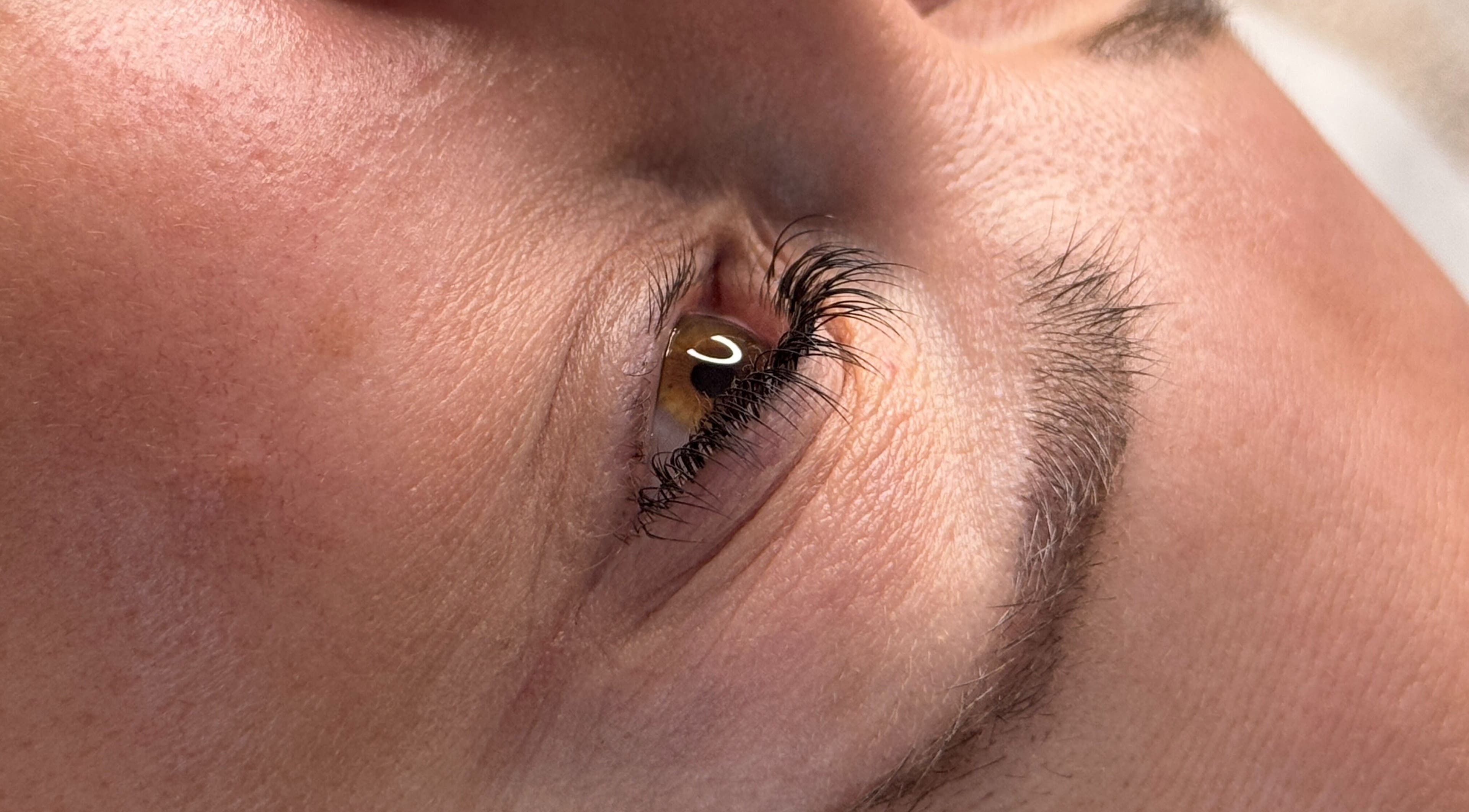 Close-up of lashes at Lash & Brow Studio, ByAlex, Loughton, England, GB, showcasing fine detail and elegance.