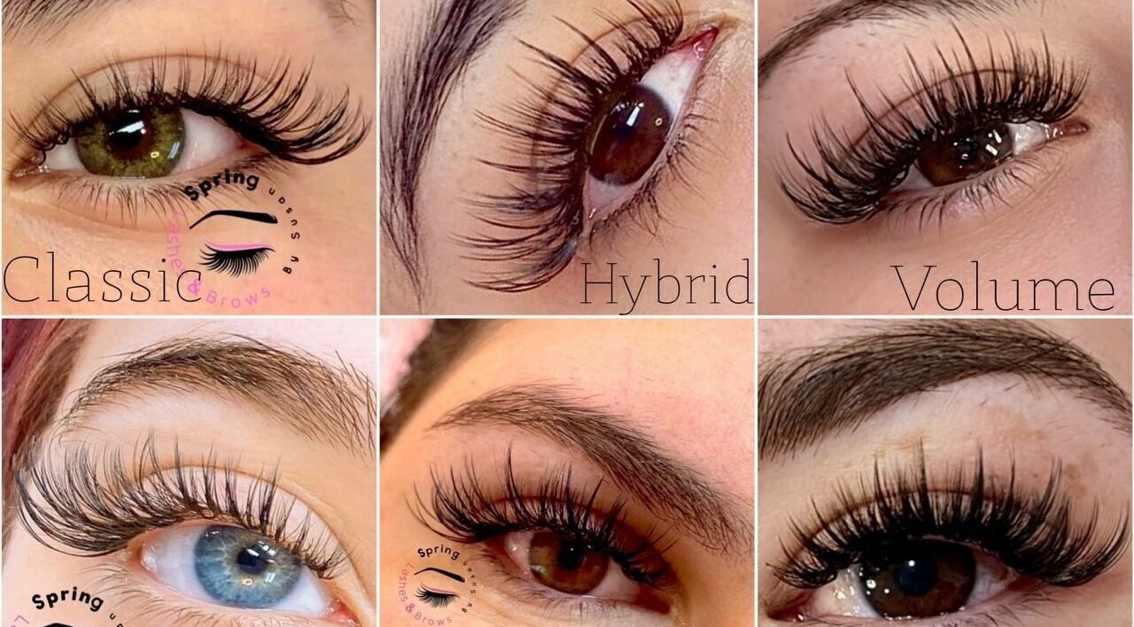 Spring Lashes and Brows in San Jose, California showcases Classic, Hybrid, Volume lashes enhancing eyes.