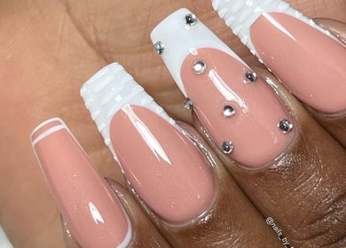 Elegant nail art with rhinestones at Nails by Taamba, in Windhoek, Khomas Region, NA.