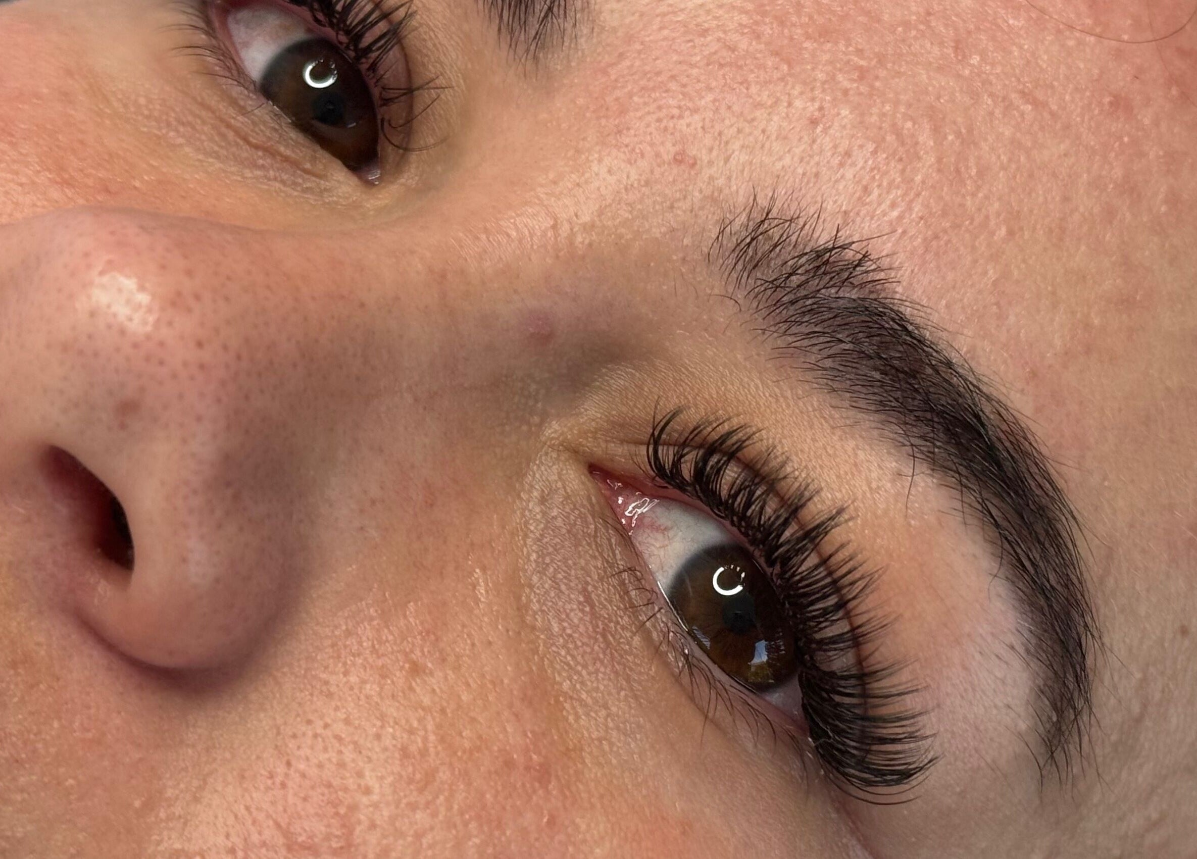Close-up of expertly applied eyelash extensions at Lashes by Claudz, Roodepoort, Gauteng, ZA.