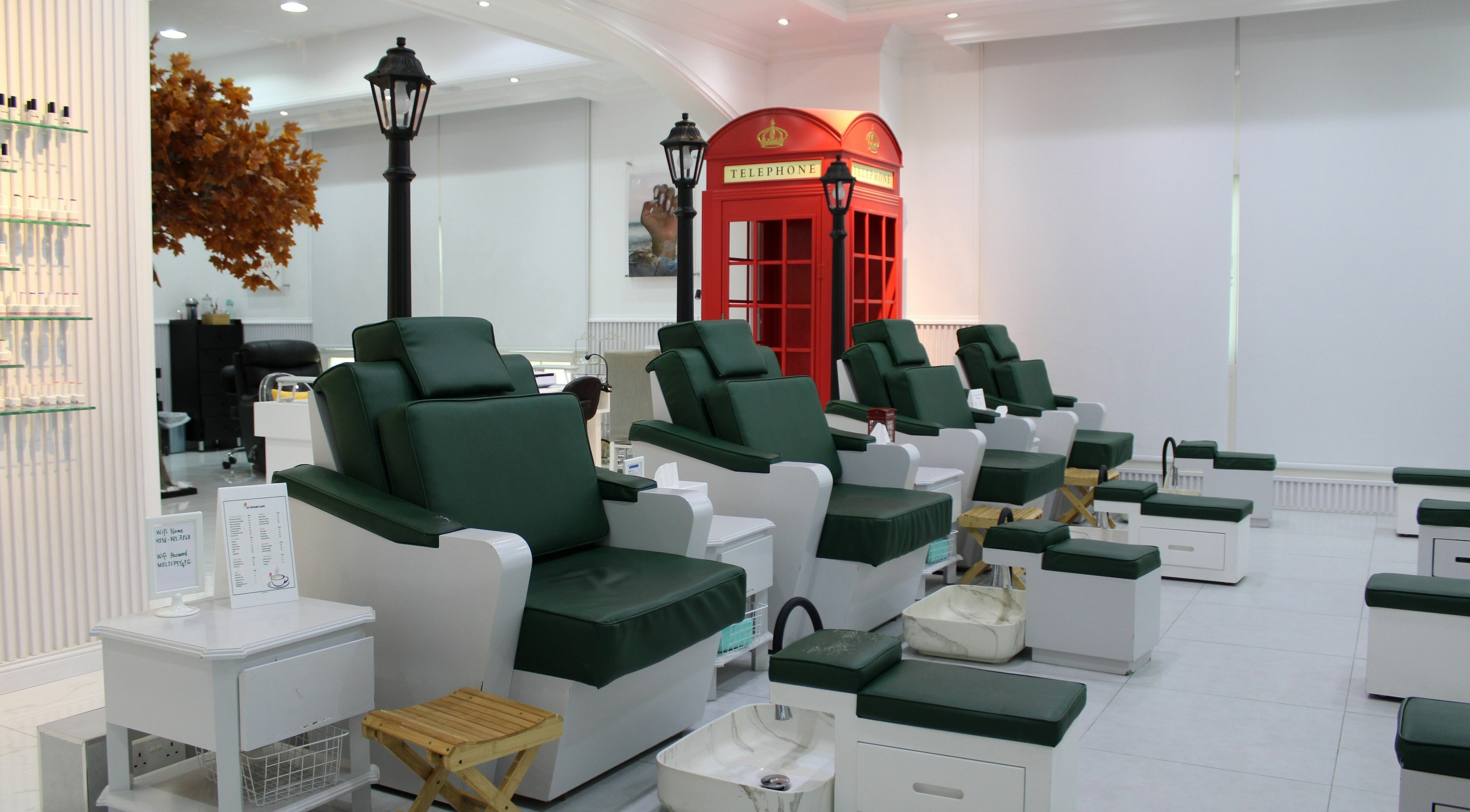 Luxurious pedicure stations at Le Voyage Beauty and Spa, Abu Dhabi, AE, offering a serene wellness experience.
