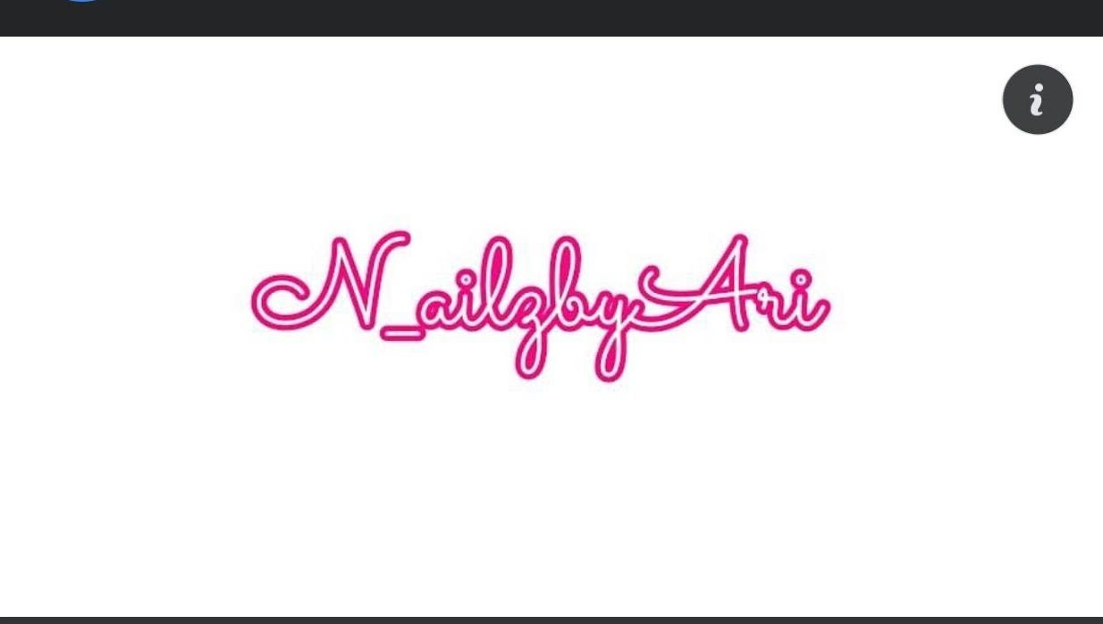Nailzbyari logo in pink script, Columbus, Ohio, US. Beauty and wellness venue.