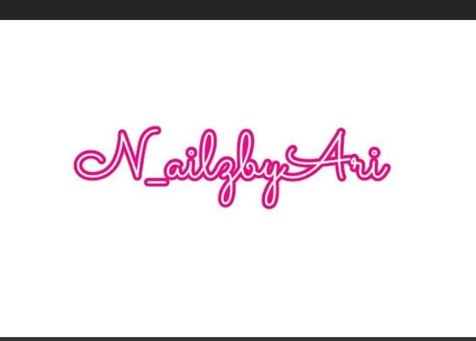 Nailzbyari logo in pink script, Columbus, Ohio, US. Beauty and wellness venue.