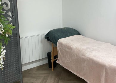 Relaxing massage table at The Beauty Hut Pontyclun, Pontyclun, Wales, GB, ready for a soothing wellness session.