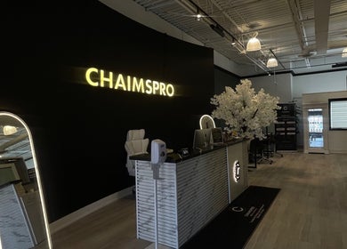 ChaimsPro Medical Aesthetics reception area in Pickering, Ontario, CA featuring modern design and decor.