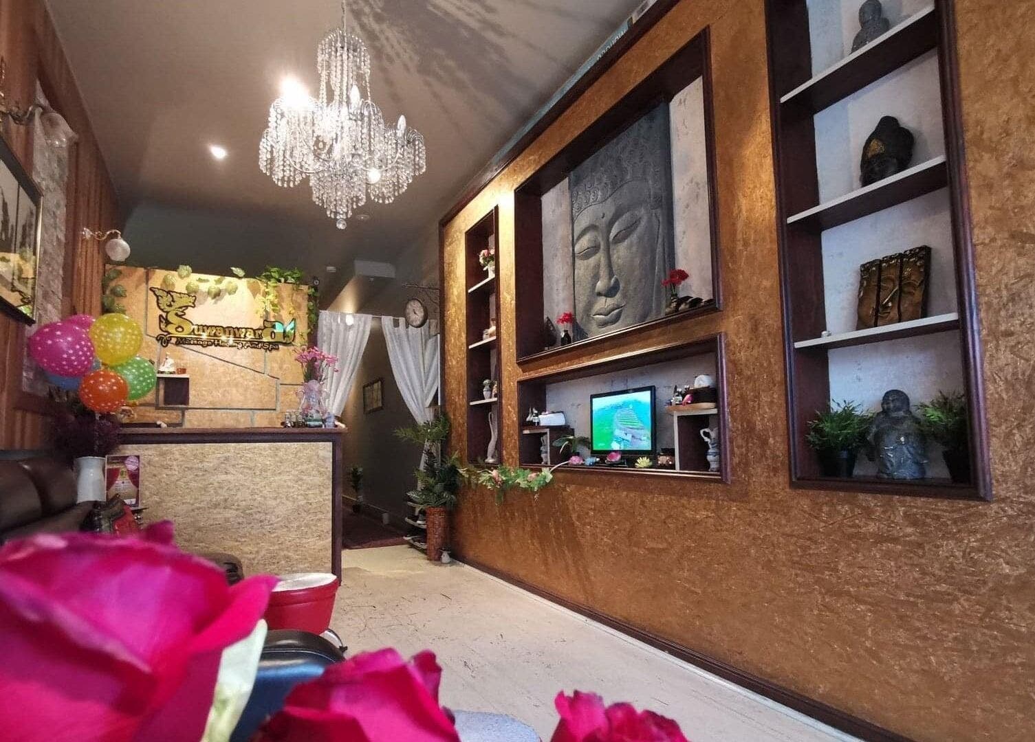 Elegant entrance at Suwanwara Massage & Healing Centre, Crows Nest, New South Wales, AU with serene décor.