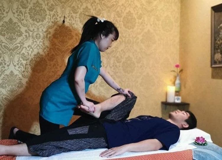 Massage therapist performing stretching at Suwanwara Massage & Healing Centre, Crows Nest, New South Wales, AU.