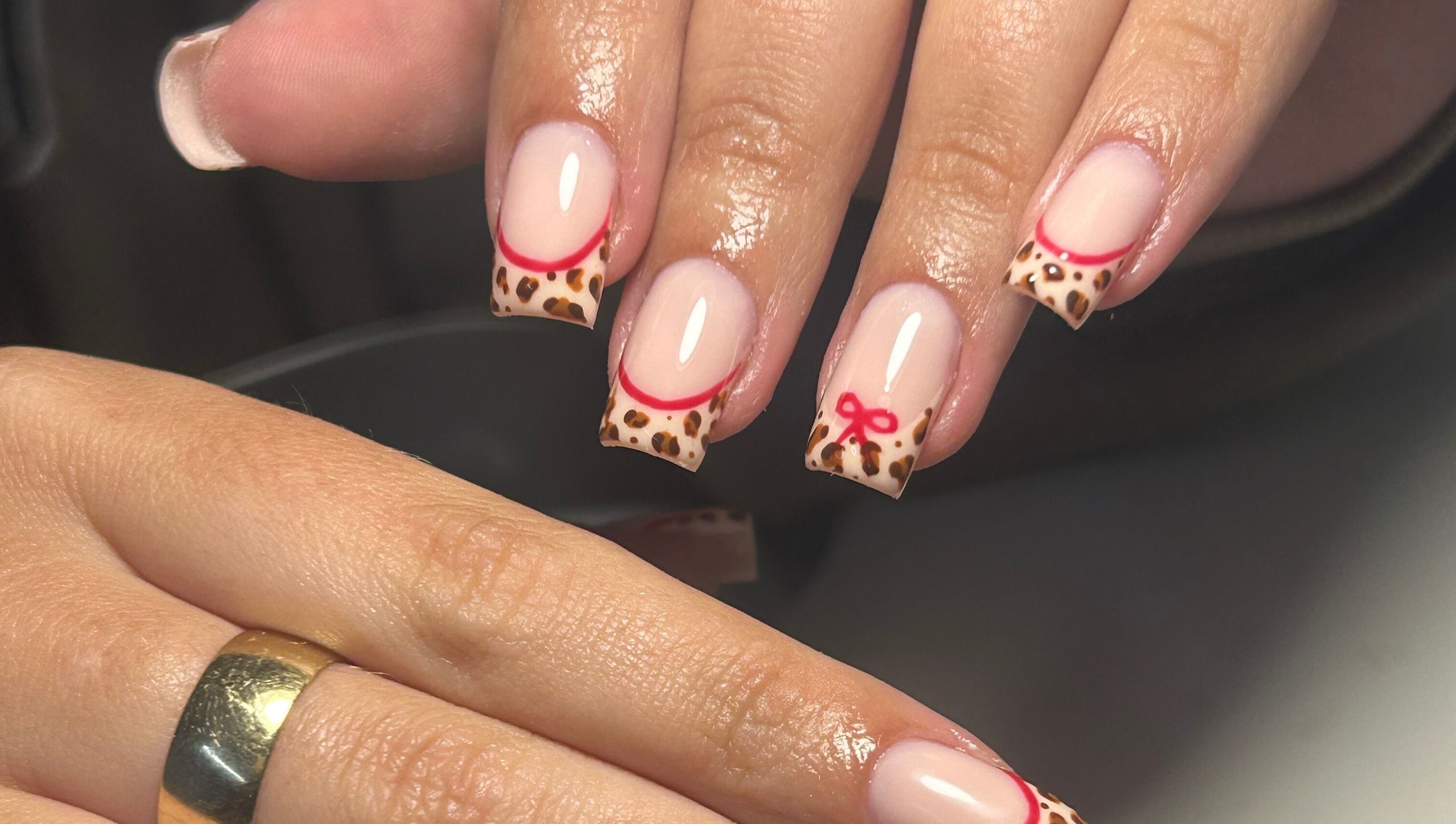 Stylish leopard print nails by Shanice Marie Beauty, Taunton, England, GB.